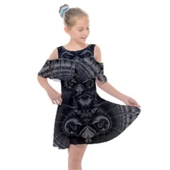 Art Artwork Fractal Digital Art Kids  Shoulder Cutout Chiffon Dress