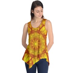 Kaleidoscope Floral Mandala Yellow Sleeveless Tunic by Simbadda