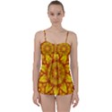 Kaleidoscope Floral Mandala Yellow Babydoll Tankini Set View1