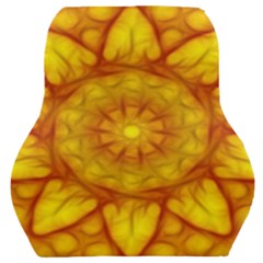 Kaleidoscope Floral Mandala Yellow Car Seat Back Cushion 