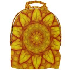 Kaleidoscope Floral Mandala Yellow Mini Full Print Backpack