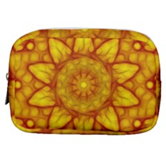 Kaleidoscope Floral Mandala Yellow Make Up Pouch (small)