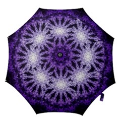 Fractal Mandala Background Purple Hook Handle Umbrellas (small) by Simbadda