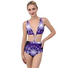 Fractal Mandala Background Purple Tied Up Two Piece Swimsuit