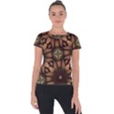 Pattern Moroccan Print Geometric Short Sleeve Sports Top  View1