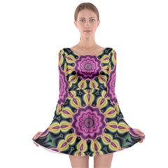 Abstract Art Abstract Background Long Sleeve Skater Dress