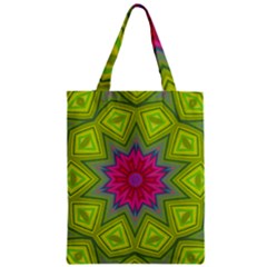 Green Pink Abstract Art Abstract Background Zipper Classic Tote Bag by Simbadda