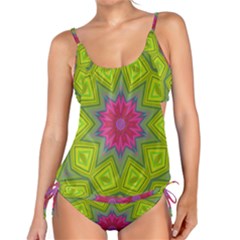 Green Pink Abstract Art Abstract Background Tankini Set by Simbadda