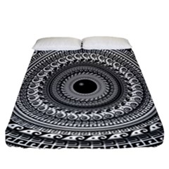 Graphic Design Round Geometric Fitted Sheet (california King Size) by Simbadda