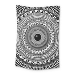 Graphic Design Round Geometric Small Tapestry by Simbadda