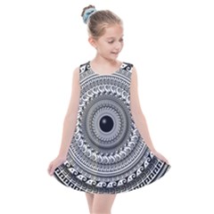 Graphic Design Round Geometric Kids  Summer Dress