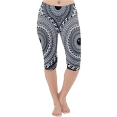 Graphic Design Round Geometric Lightweight Velour Cropped Yoga Leggings