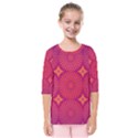 Flower Wheel Chakra Mandala Modern Kids  Quarter Sleeve Raglan Tee View1