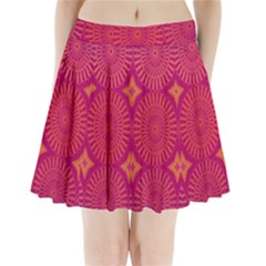 Flower Wheel Chakra Mandala Modern Pleated Mini Skirt by Simbadda