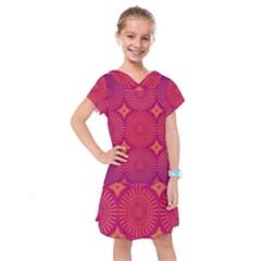 Flower Wheel Chakra Mandala Modern Kids  Drop Waist Dress by Simbadda