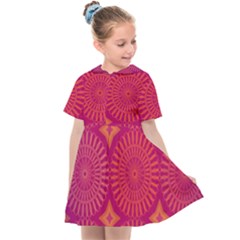 Flower Wheel Chakra Mandala Modern Kids  Sailor Dress by Simbadda