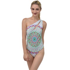 Flower Abstract Floral To One Side Swimsuit by Simbadda