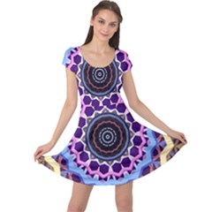 Mandala Art Design Pattern Cap Sleeve Dress