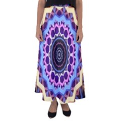 Mandala Art Design Pattern Flared Maxi Skirt by Simbadda