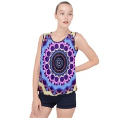 Mandala Art Design Pattern Bubble Hem Chiffon Tank Top