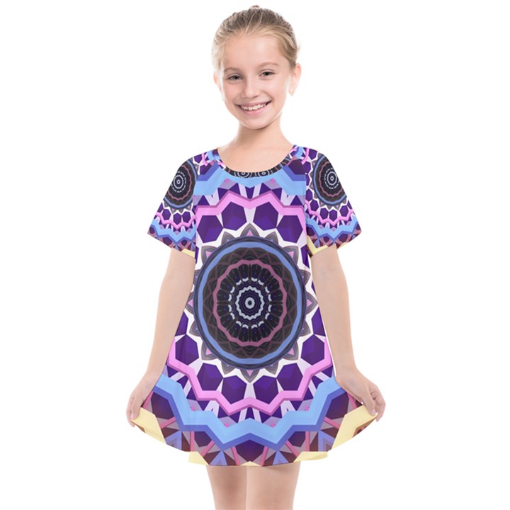 Mandala Art Design Pattern Kids  Smock Dress