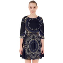 Fractal Mandala Intricate Smock Dress