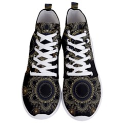 Fractal Mandala Intricate Men s Lightweight High Top Sneakers by Simbadda