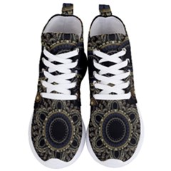 Fractal Mandala Intricate Women s Lightweight High Top Sneakers by Simbadda