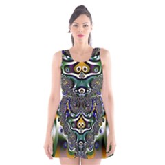 Fractal Art Artwork Design Pattern Scoop Neck Skater Dress