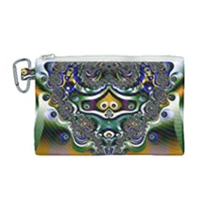 Fractal Art Artwork Design Pattern Canvas Cosmetic Bag (medium) by Simbadda