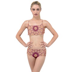 Abstract Art Abstract Background Pattern Layered Top Bikini Set