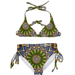 Abstract Antique Art Background Pattern Kids  Classic Bikini Set