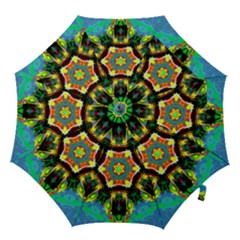 Chakra Art Heart Healing Blue Hook Handle Umbrellas (large) by Simbadda