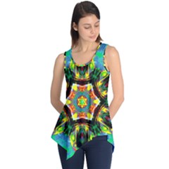 Chakra Art Heart Healing Blue Sleeveless Tunic by Simbadda