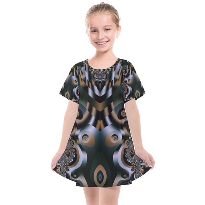 Art Fractal Artwork Design Kids  Smock Dress