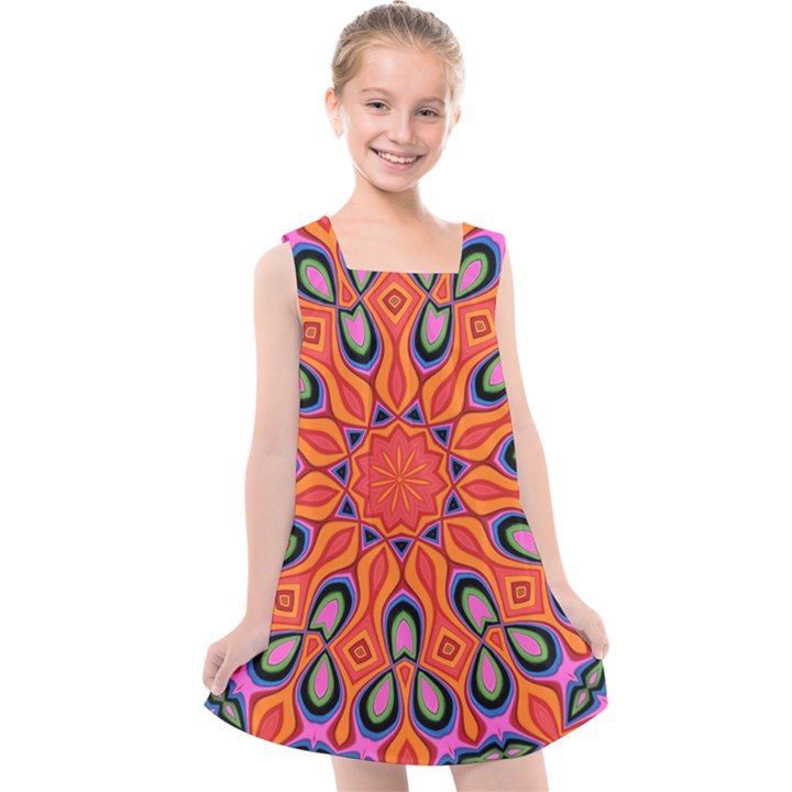 Abstract Art Abstract Background Kids  Cross Back Dress