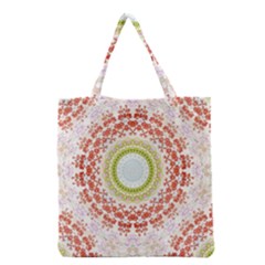 Fractal Kaleidoscope Mandala Grocery Tote Bag by Simbadda