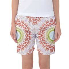 Fractal Kaleidoscope Mandala Women s Basketball Shorts by Simbadda