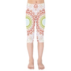 Fractal Kaleidoscope Mandala Kids  Capri Leggings  by Simbadda