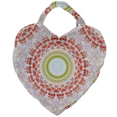 Fractal Kaleidoscope Mandala Giant Heart Shaped Tote by Simbadda