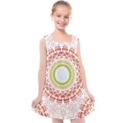 Fractal Kaleidoscope Mandala Kids  Cross Back Dress