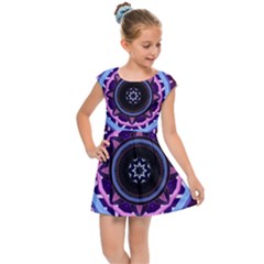 Mandala Art Design Pattern Kids Cap Sleeve Dress