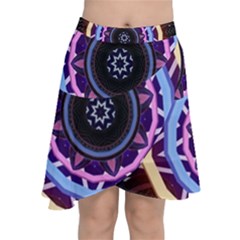 Mandala Art Design Pattern Chiffon Wrap Front Skirt by Simbadda