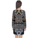 Fractal Art Artwork Design Long Sleeve Chiffon Shift Dress  View2