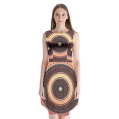 Ornamental Shape Concentric Round Sleeveless Chiffon Dress   by Simbadda