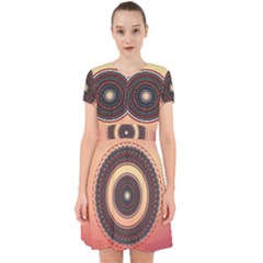 Ornamental Shape Concentric Round Adorable In Chiffon Dress by Simbadda