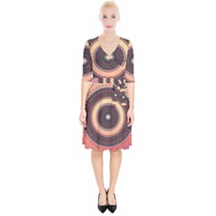 Ornamental Shape Concentric Round Wrap Up Cocktail Dress by Simbadda