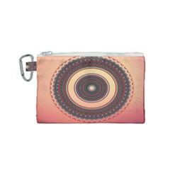 Ornamental Shape Concentric Round Canvas Cosmetic Bag (small) by Simbadda