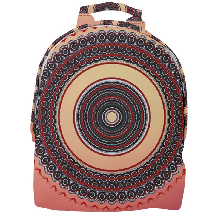 Ornamental Shape Concentric Round Mini Full Print Backpack