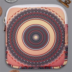 Ornamental Shape Concentric Round Mini Square Pouch